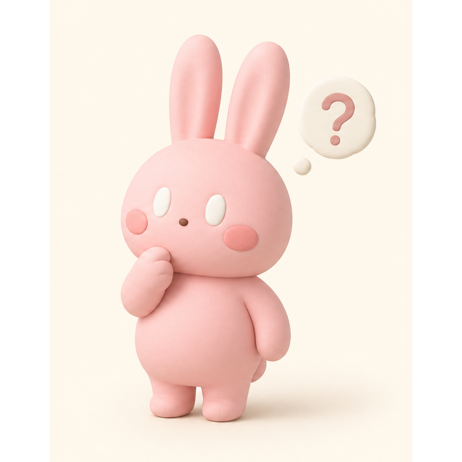 考える3Dうさぎ